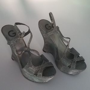 GUESS SALEENA SPARKLE PLATFORM WEDGE